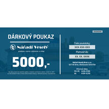 Dárkový elektronický poukaz v hodnotě 5000,- Kč 