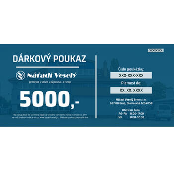 Dárkový tištěný poukaz v hodnotě  5000,- Kč 